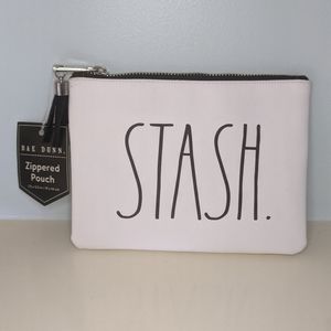 RAE DUNN "STASH" zipper pouch NWT